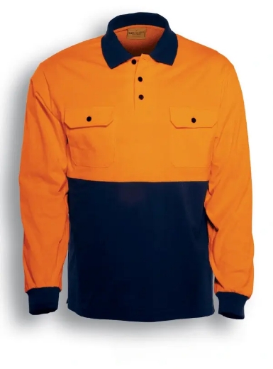 Picture of Bocini, Hi-Vis Cotton Jersey Polo L/S